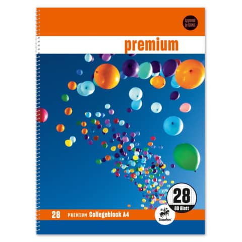 Collegeblock Premium LIN 28 - A4, 80 Blatt, 90 g/q m, sortiert