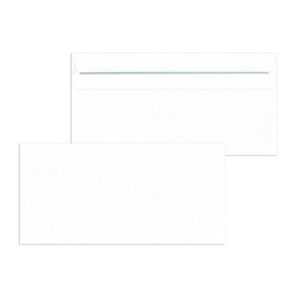 1000x Briefumschläge DIN lang (110x220mm), ohne Fenster, weiß, selbstklebend, 72g
