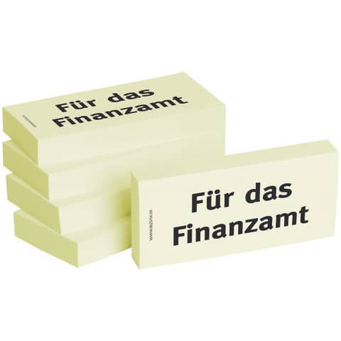 Haftnotizen "Für das Finanzamt " - 75 x 35 mm, 5x 100 Blatt