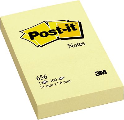 Post-it Haftnotizen, 656 51 x 76 mm, gelb VE12
