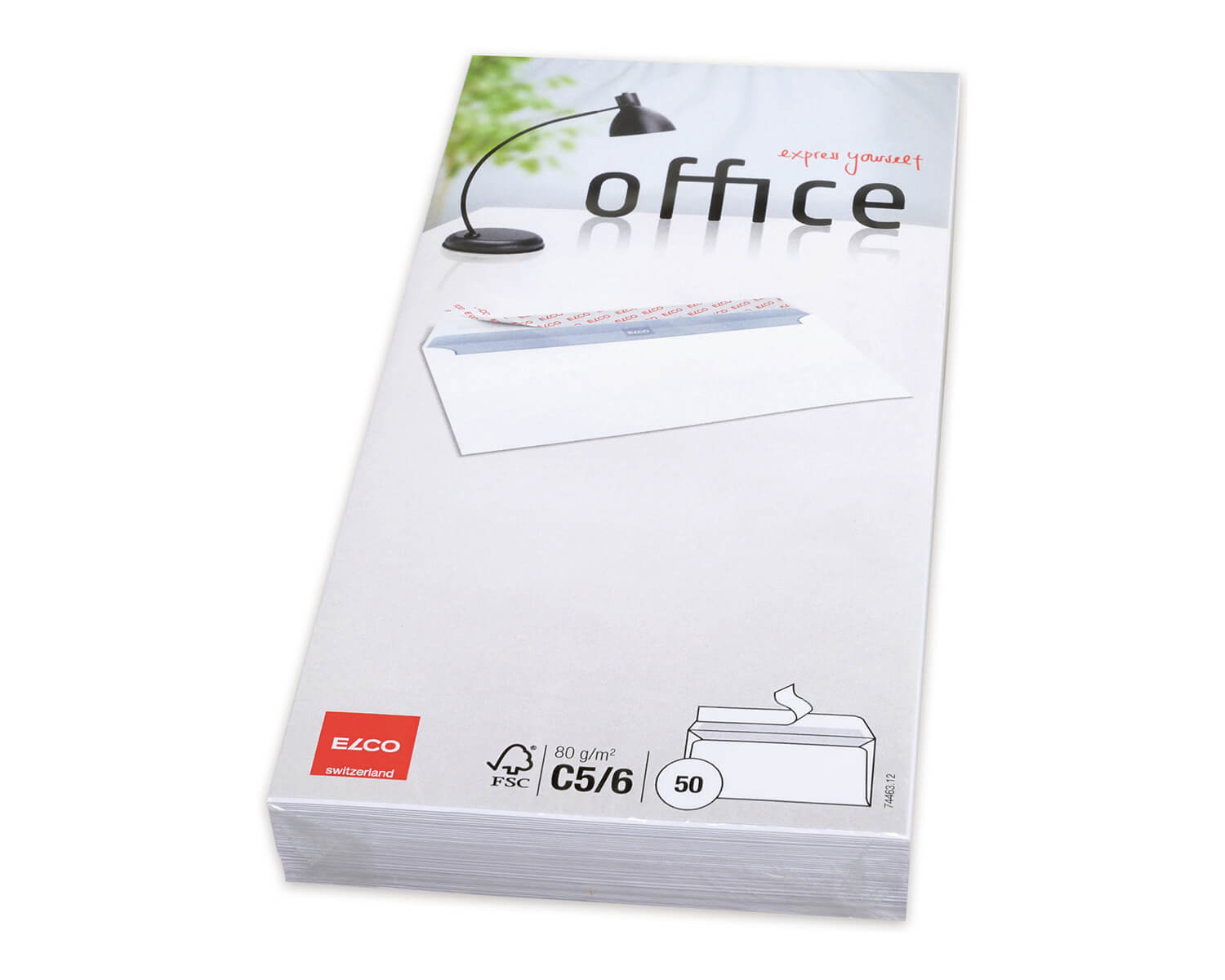 50x Briefumschläge DIN lang (110x220mm), ohne Fenster, weiß, haftklebend, 80g, ELCO Office Premium