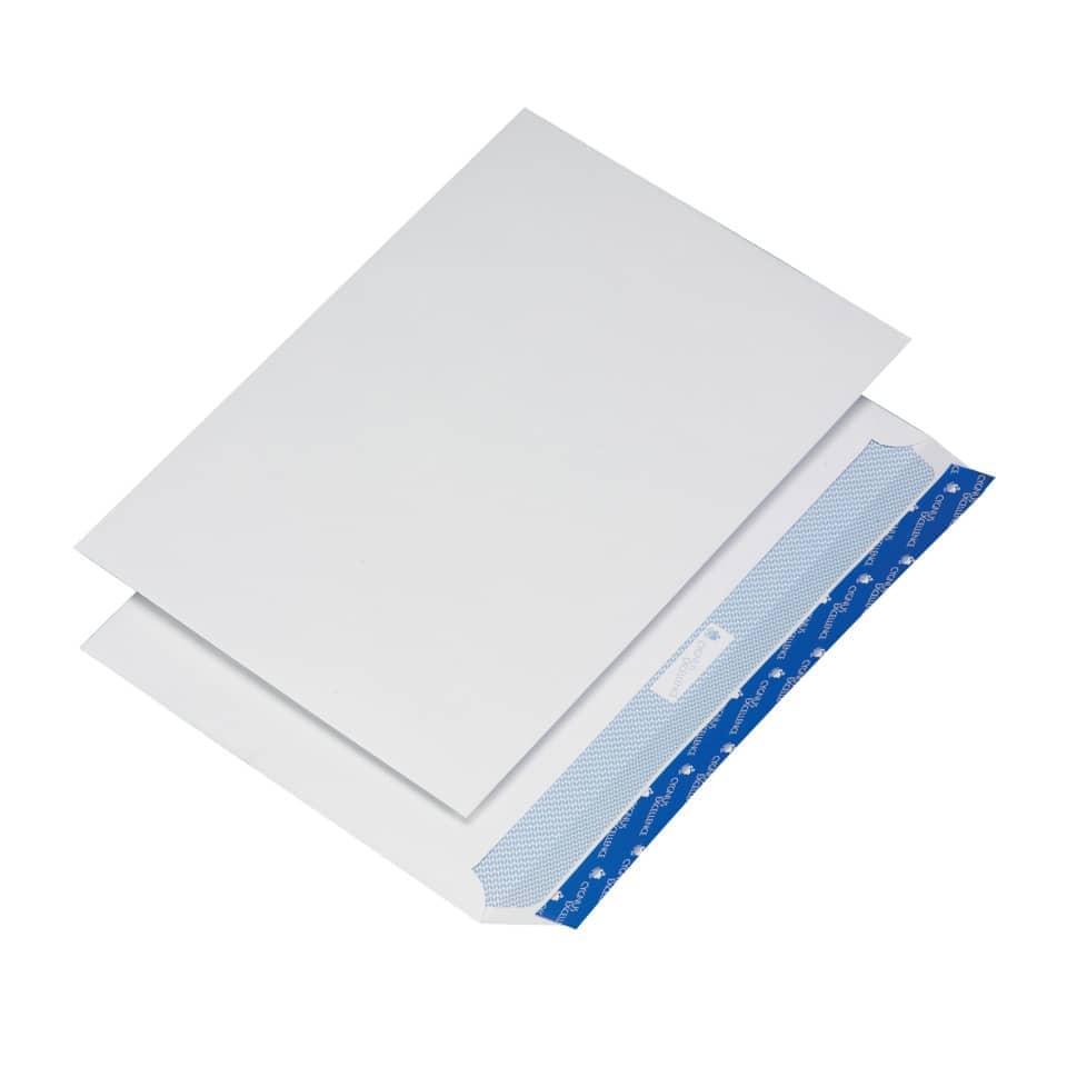 250x Briefumschläge C4 (229mmx324), Öffnung lange Seite, ohne Fenster, weiß, haftkebend, weiß, 120g,