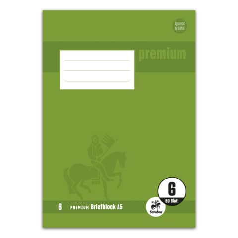 Briefblock PREMIUM LIN 6 - A5, 90 g/qm, 50 Blatt, blanco