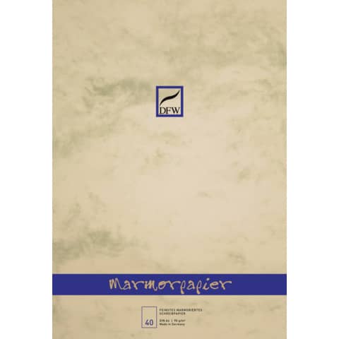 Briefblock Marmorpapier - A4, unliniert, 90 g/qm, 40 Blatt, chamois