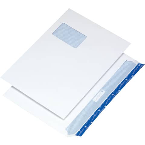 250x Briefumschlag C4 (229x324mm), mit Fenster, weiß, haftklebend, 120g, 250 Stück
