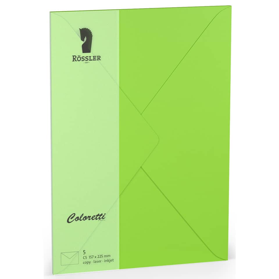 Coloretti Briefumschläge - C5, 5 Stück, hellgrün