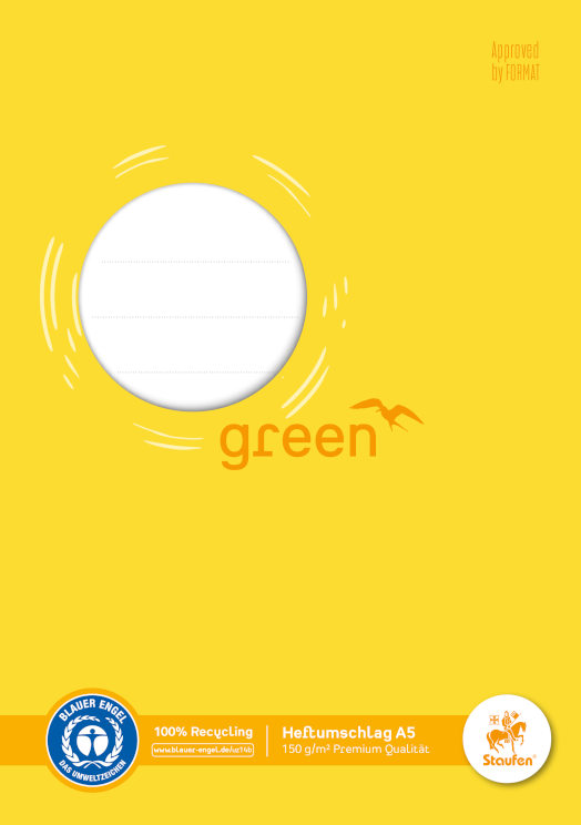 Staufen Green, Heftumschlag A5, Papier 150g/qm, gelb