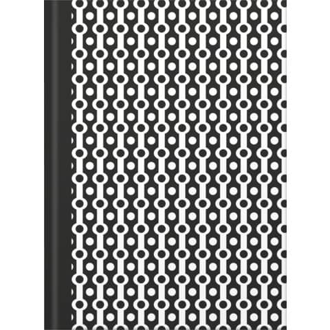 Notizbuch black&white collier - A5, Pünktchenlinea tur, 96 Blatt