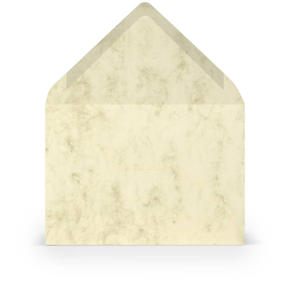5x Briefumschläge C6 (114x162mm), ohne Fenster, chamois marmora, nassklebend, 80g, Coloretti