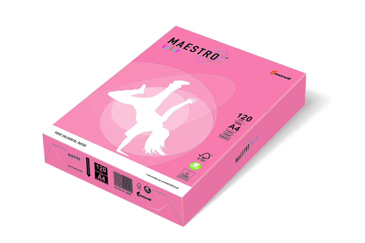 Kopierpapier A4, 120g, rosa PI25, Maestro Color f. Laser, Inkjet u. Kopierer