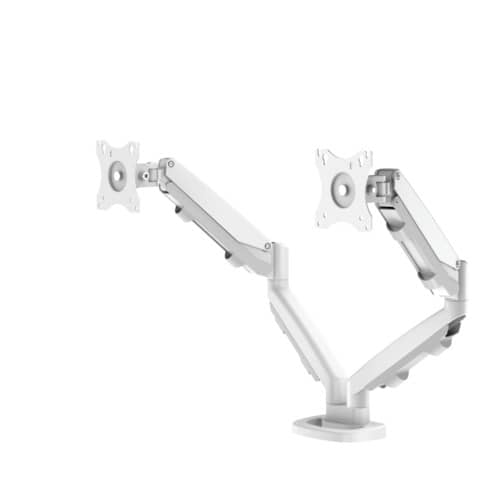Eppa™ Series Doppel-Monitorarm  - weiß, 8 kg, Klem me oder Kabeldurchführung