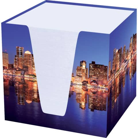 Notizklotz "Skyline" - 900 Blatt, 70 g/qm, weiß, 9 5 x 95 x 95 mm